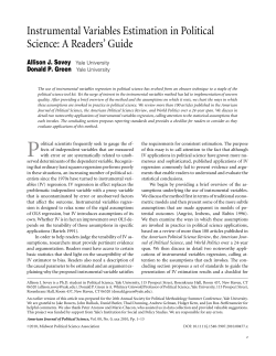 Instrumental Variables Estimation in Political Science