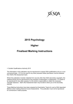 2015 Psychology Higher Finalised Marking Instructions