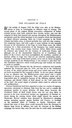 CHAPTER 3 THE INVASION OF ITAL Y Y the middle of August 1943