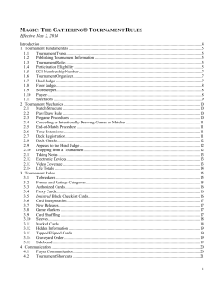 magic: the gathering&reg; tournament rules