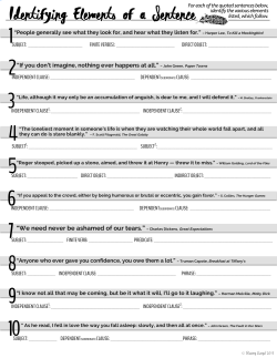Identifying Sentence Elements