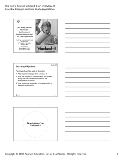 The Newly Revised Vineland 3 - Texas Association of School