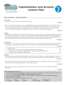 Capitalization and Accents Lesson Plan
