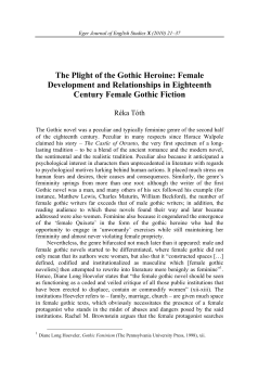 The Plight of the Gothic Heroine: Female Development and