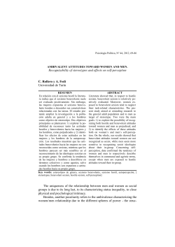 Ambivalent attitudes toward women and men. Recognizability of