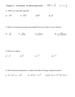 Chapter 3 &ndash; Derivatives of radical expressions =