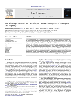 Not all ambiguous words are created equal