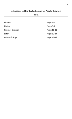 Instructions to Clear Cache/Cookies for Popular Browsers Index