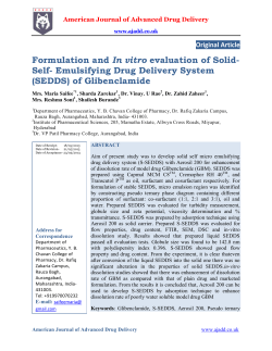 Formulation and In vitro evaluation of Solid- Self