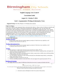 Grade 8 ELA Guide 1