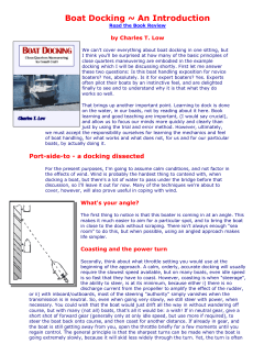 Boat Docking ~ An Introduction