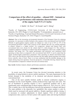 Comparison of the effect of gasoline &ndash; ethanol E85 &ndash; butanol on the