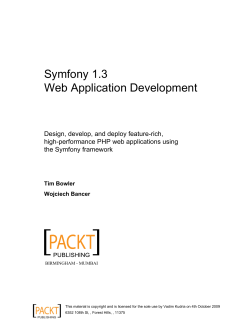 Symfony 1.3 Web Application Development