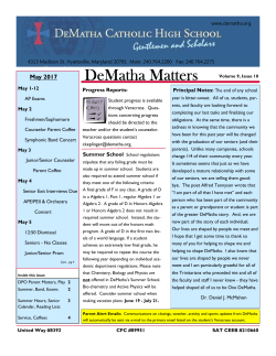 May 2017 - DeMatha Catholic High School