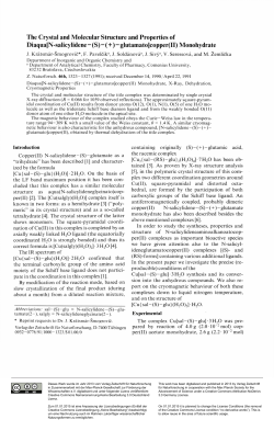 The Crystal and Molecular Structure and Properties of DiaquajN