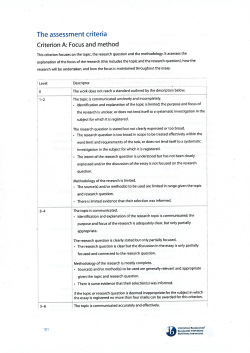 General Assessment Criteria