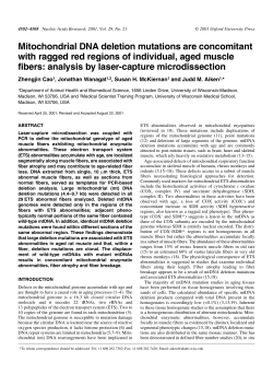 Mitochondrial DNA deletion mutations are