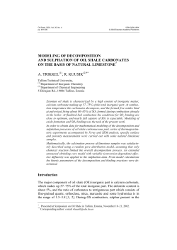 modelling of decomposition and sulphation of oil shale carbonates