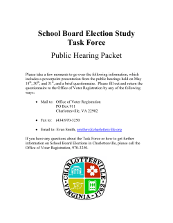 School Board Election Study Task Force