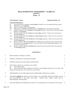 Mock SUMMATIVE ASSESSMENT &ndash; II (2016