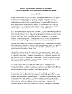 Harvard Pilgrim Health Care and Tufts Health Plan Sign