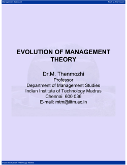 evolution of management theory
