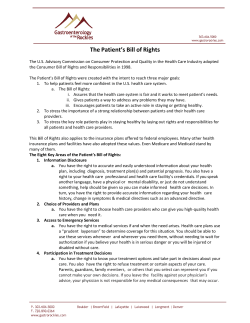 The Patient`s Bill of Rights - Gastroenterology of the Rockies