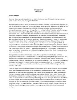 TOWN COUNCIL MAY 3, 2014 PUBLIC HEARING