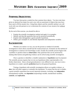 Mystery Box (Scientific Inquiry) 2009