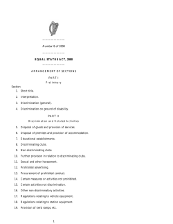 EQUAL STATUS ACT, 2000