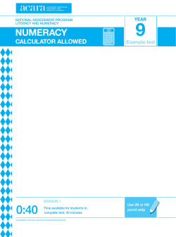 Numeracy Calculator Allowed
