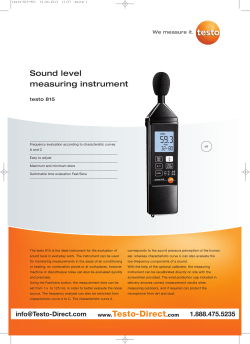 Testo Instruments Testo 815 Sound Level Meter Manual - Testo