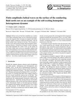 Finite amplitudes helical waves on the surface of the conducting