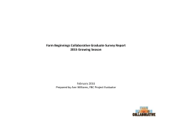 our 2015 graduate survey - Farm Beginnings Collaborative