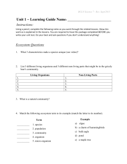 Instructions: Ecosystem Questions