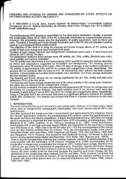 FREEZING AND STORAGE OF ORANGE AND ORANGE/MELON