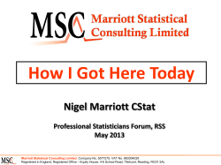 Nigel Marriott Chartered Statistician