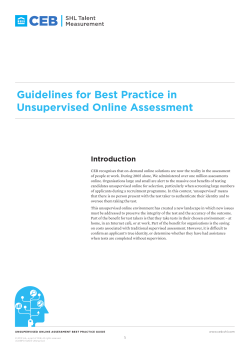 Guidelines for Best Practice in Unsupervised Online Assessment