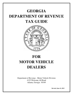 georgia department of revenue tax guide for motor vehicle dealers