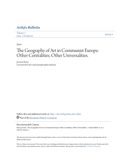 The Geography of Art in Communist Europe - Purdue e-Pubs