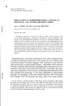 EXPLANATION IN MORPHOPHONEMICS