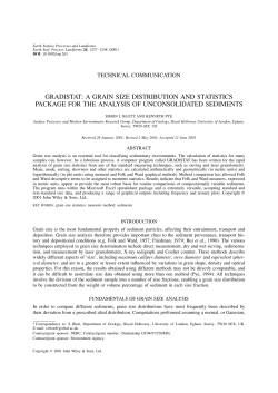 Gradistat: A grain size distribution and statistics packag