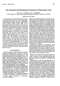 The Chemical and Biochemical Properties of Fluorocitric Acid