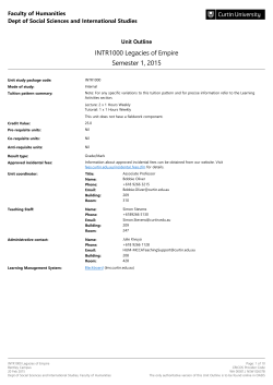 Page 1 Unit study package code: INTR1000 Mode of study: Internal