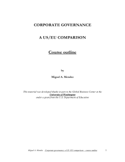 corporate governance :a us/eu comparison