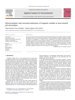 Electrocatalytic and corrosion behaviour of tungsten carbide in near