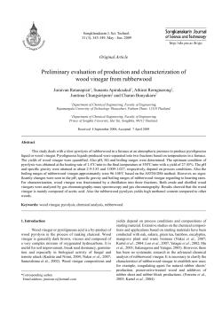 Preliminary evaluation of production and characterization of wood