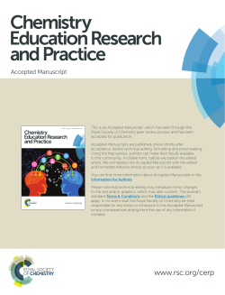 Chemistry Education Research and Practice