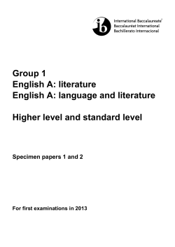 IB English specimen papers (2013 syllabus)