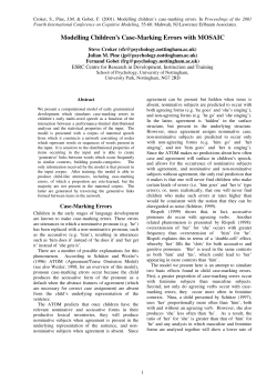 Modelling Children`s Case-Marking Errors with MOSAIC